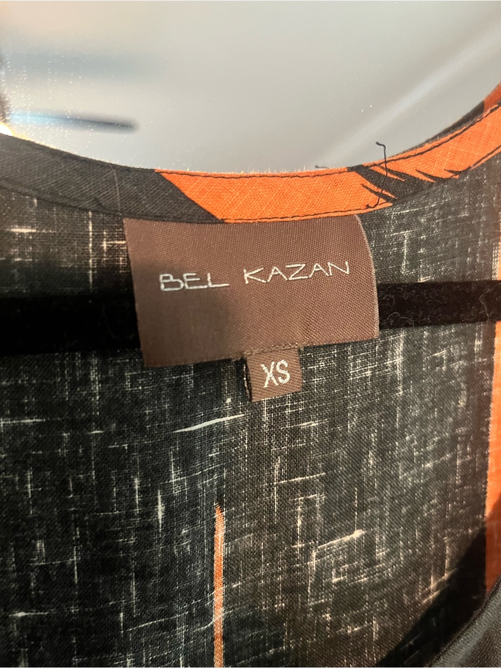 Bel Kazan Black Maxi Tank Dress with Orange & Olive Geo Print - Picture 3 of 4